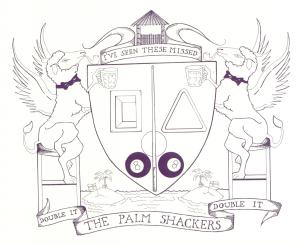 The Palm Shackers Heraldic Crest: 2 Rambos Rampant